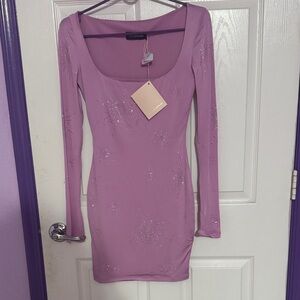 Nana Jacqueline Lavender Long Sleeve Dress